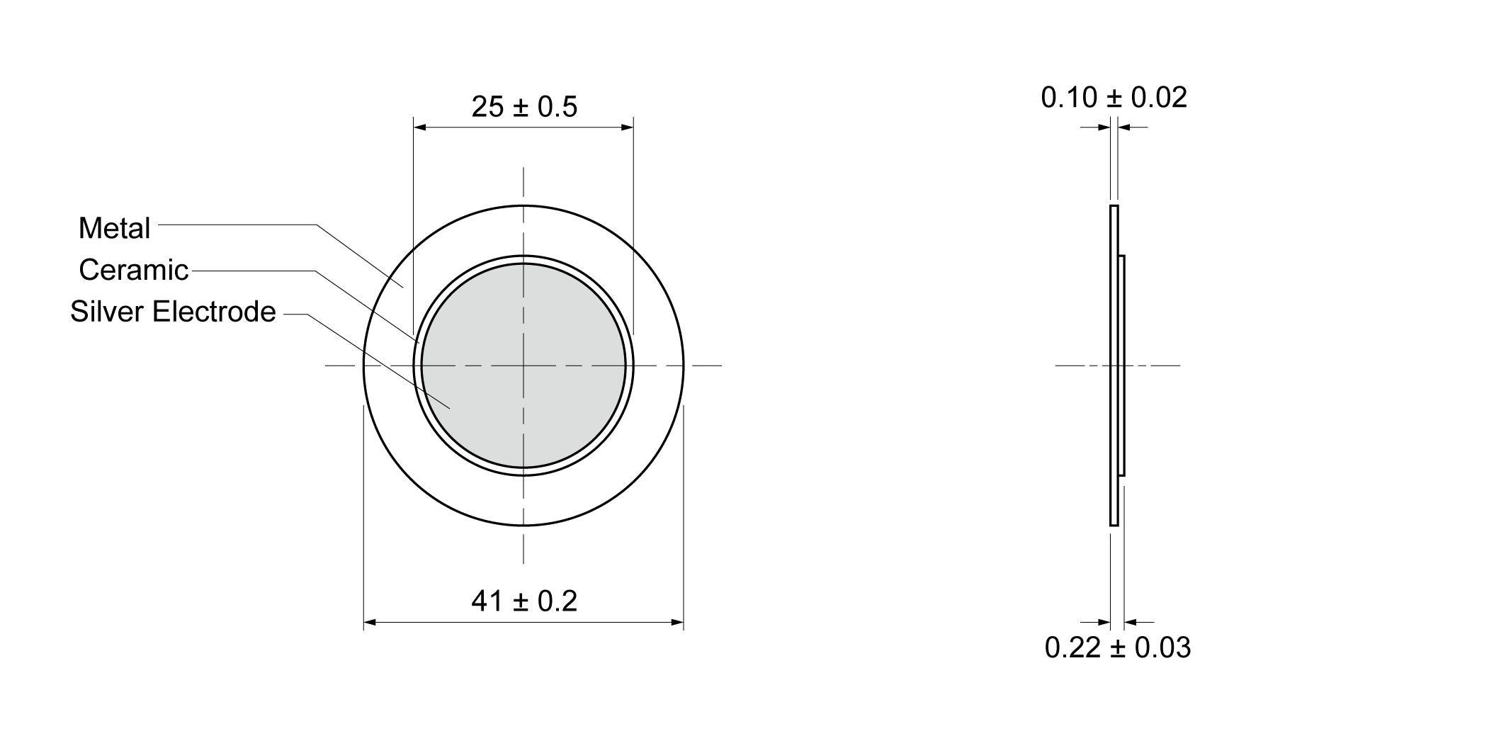 PDN410-0100B Mechanical Drawing